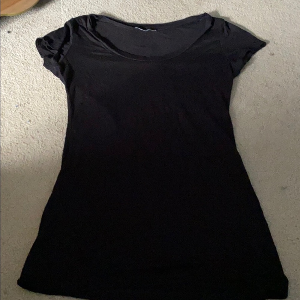 black scoop neck shirt sleeve